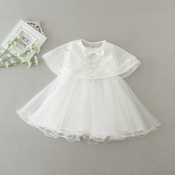 Cute Baby White Fluffy Dress Two-piece Set - Image 3