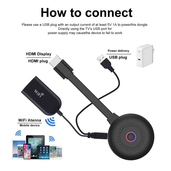 Compatible With , Mobile Phone Wireless Screen Projector HDMI Same Screen HD - Image 4