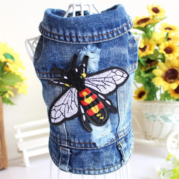 Designer Dog Clothes Small Dog Denim Jacket Coat Cat Costume Puppy Jeans Vest Spring Clothing - Image 8