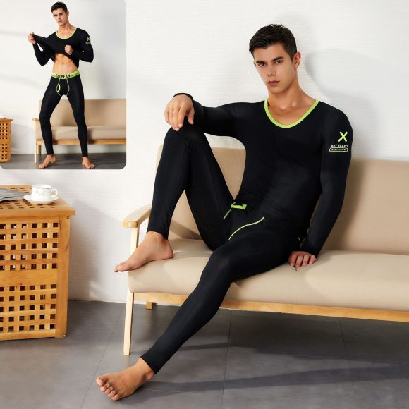 Men's Pure Cotton Thermal Underwear Suit Basic Long Johns - Image 5