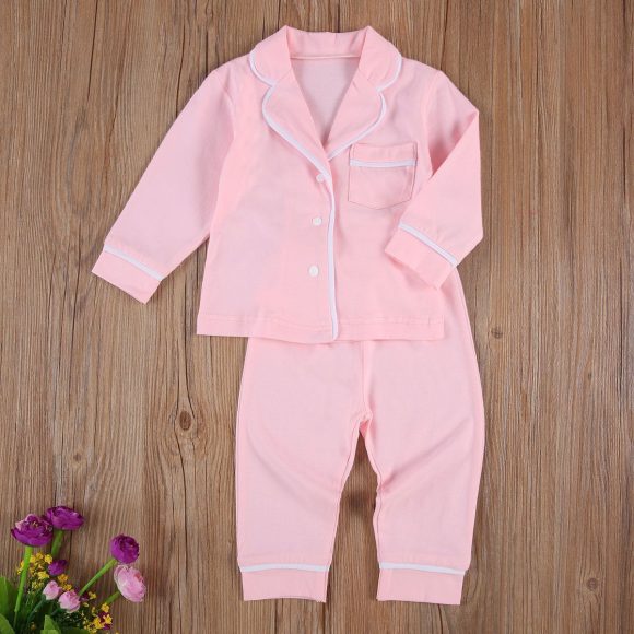 Cotton Two Piece Pajama Sets Toddler Kids Baby Girl Boy - Image 10