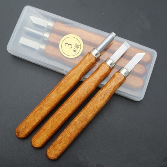 Mahogany 6 Sticks Carving Knife Handmade Woodcut Knife Eraser Engraving Set Woodcarving Tool - Image 2