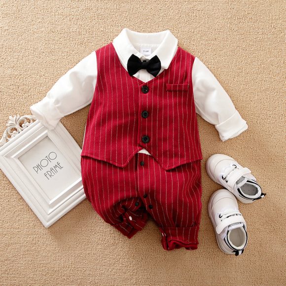 Baby Boy Gentleman Jumpsuit Baby Autumn Clothing - Image 5