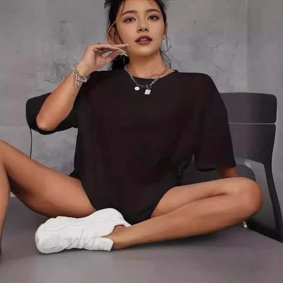 Women's Fashion Casual Home Commuter All-matching Round Neck Short Sleeve T-shirt