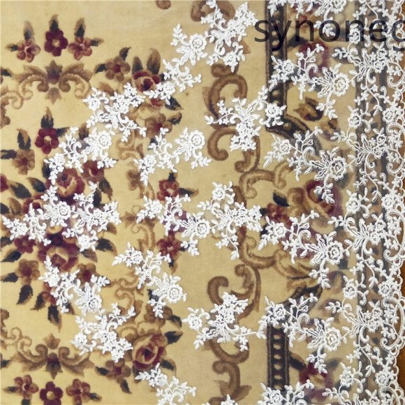 New Pattern Cathedral Length Bridal Lace Veil - Image 4
