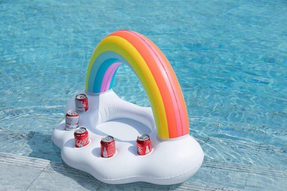 Gay Pride Rainbow Inflatable Pool Float Cooler - Image 5