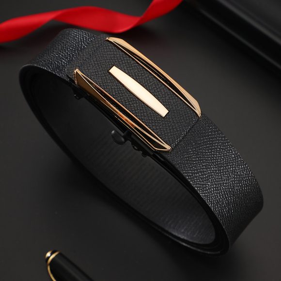 Men's Leather Belt Toothless Automatic Buckle Belt - Image 2