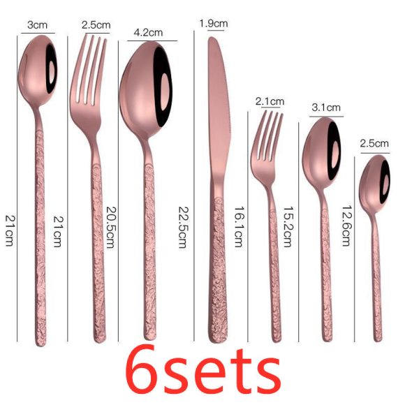 Embossed Textured Handle Steak Cutlery Western Cutlery - Image 2