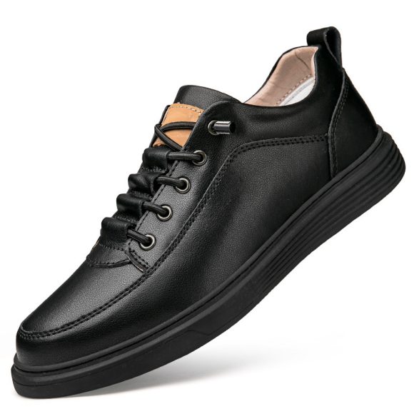 Men's Plus Size Leather Skateboard Shoes Retro Punching Soft Shoes - Image 4