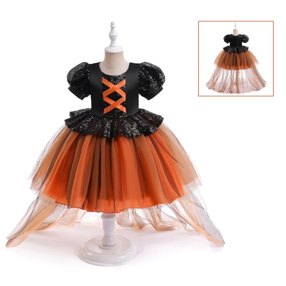 Halloween Girls' Witch Performance Costume Party Dress - Image 3