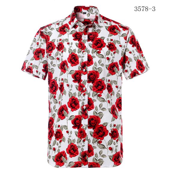 Printed short-sleeved shirt men's European beach - Image 10