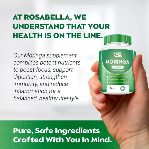 Pure Moringa Powder Capsules Of Nutrient-Rich Moringa - Natural Antioxidant Superfood - Promotes Energy, Skin Health, Gut Well-Being - With Essential Vitamins & Amino Acids 60 Count - Image 2