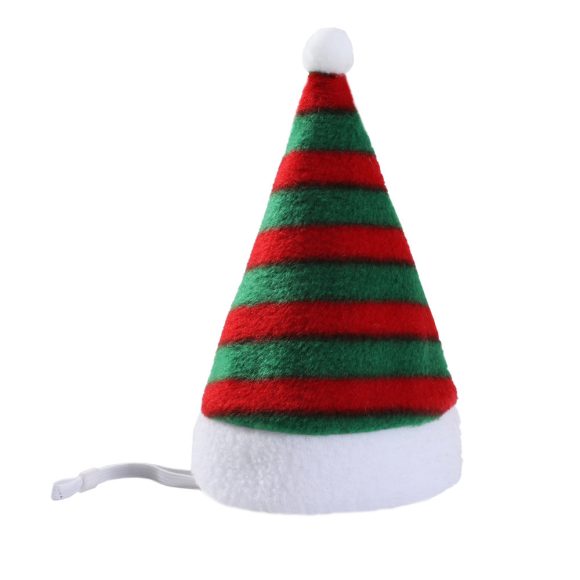 Multicolor Pet Christmas Hat Stripes - Image 10