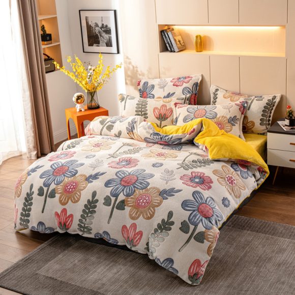 Four-piece Bedding With Velvet Sheets To Keep Warm Milk Velvet - Image 9