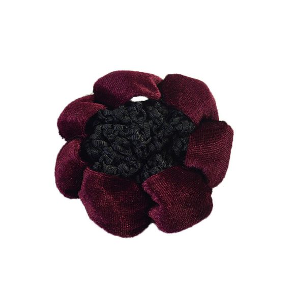 Solid Color Performance Dance Velvet Headband With Hair Mesh Bag - Image 10