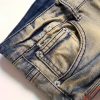 Slim-fit Stretch Ripped Embroidered Vintage Patch Jeans - Image 5
