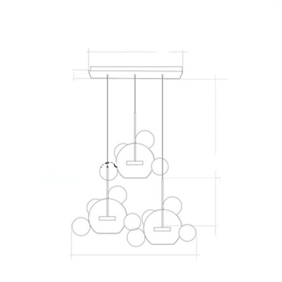 Soap Bubble Mickey Chandelier LED Living Room Bedroom Dining Room Glass - Image 6