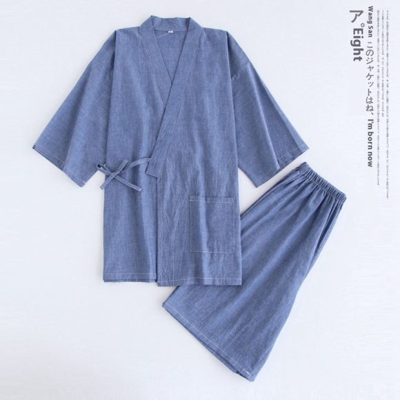Japanese Men's Kimono Pajamas Short-sleeved Shorts - Image 7