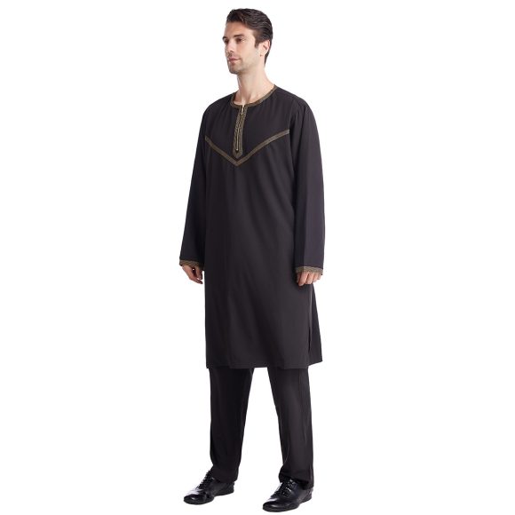 Men's Polyester Embroidered Robe Suit - Image 5