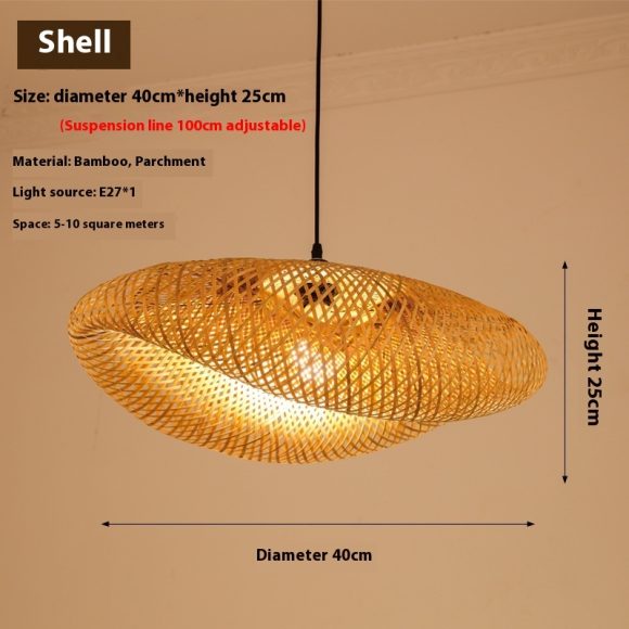 Bamboo Chandelier Chinese Zen Tea Room Lamp - Image 5