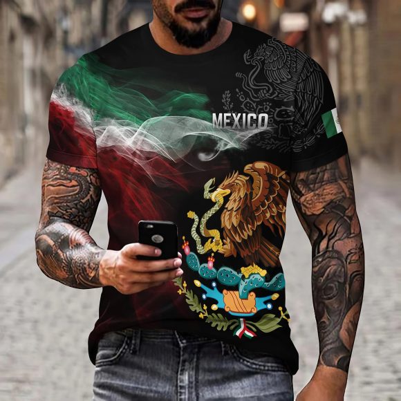 Eagle And Snake T-shirt Loose Round Neck Men's Short Sleeve T-shirt - Image 4