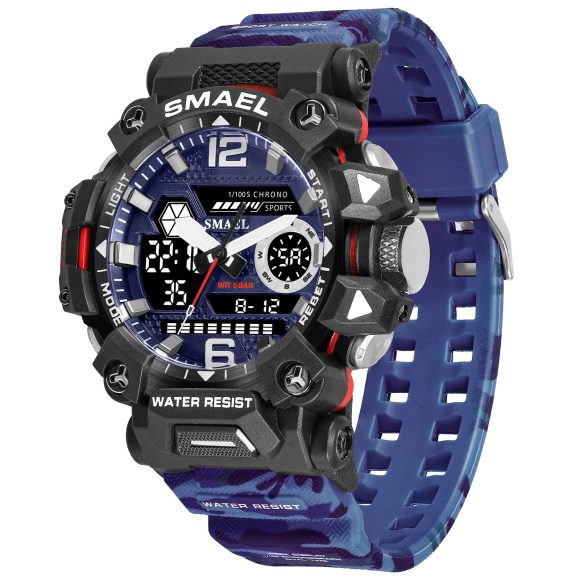 Tactical Men Camouflage Alloy Military Style Luminous Waterproof Outdoor Electronic Watch - Image 10