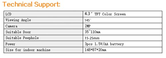 Hidden Electronic Cat's Eye 4.3 Inch Visible Electronic Cat's Eye Large Screen - Image 6