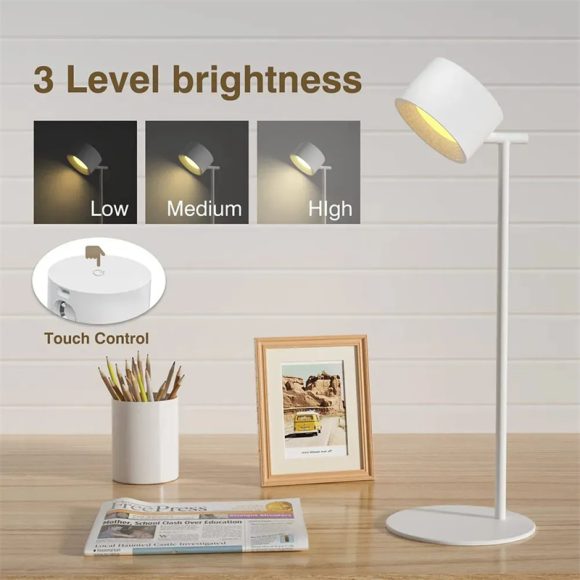 Magnetic Touchable LED USB Rechargeable Table Lamp 360 Rotate Cordless Remote Control Desk Lights Home Bedroom Wall Night Lamp - Image 6