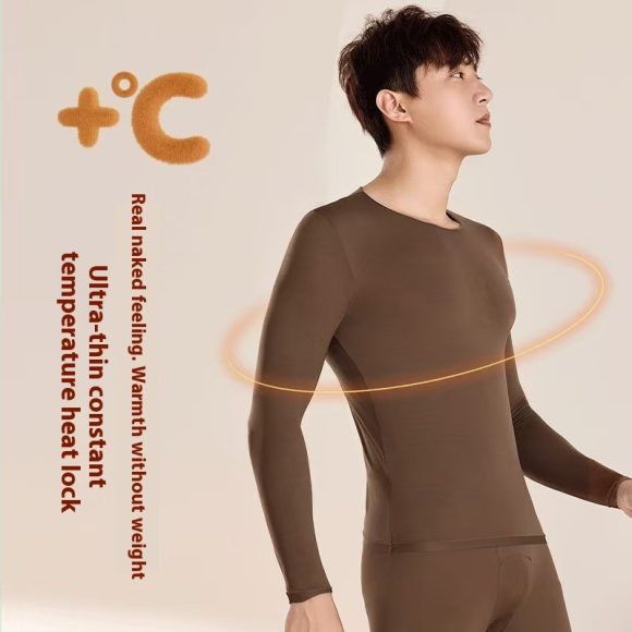 Men's High Elasticity Warm Ultra-thin Autumn Clothing And Pants Set - Image 5