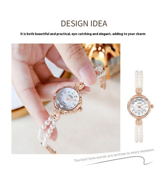 Women's Niche Creative And Slightly Luxury Pearls Strap Watch - Image 3