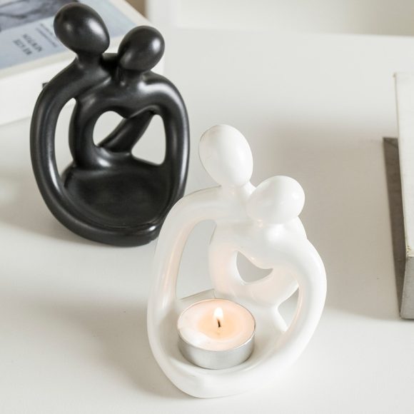 Ceramic Couple Candlestick Modern Nordic Suit Retro Aromatherapy Candle Cup Ornaments - Image 6
