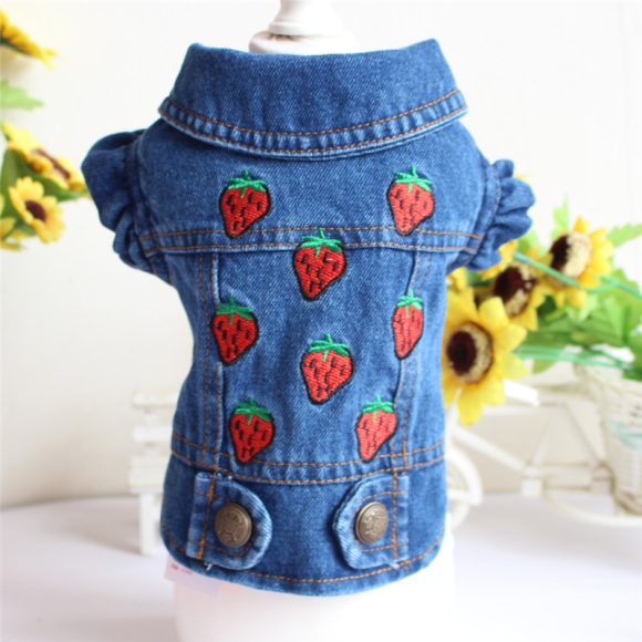 Designer Dog Clothes Small Dog Denim Jacket Coat Cat Costume Puppy Jeans Vest Spring Clothing - Image 4