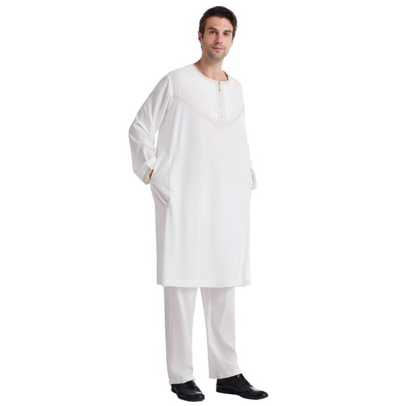 Men's Polyester Embroidered Robe Suit - Image 2