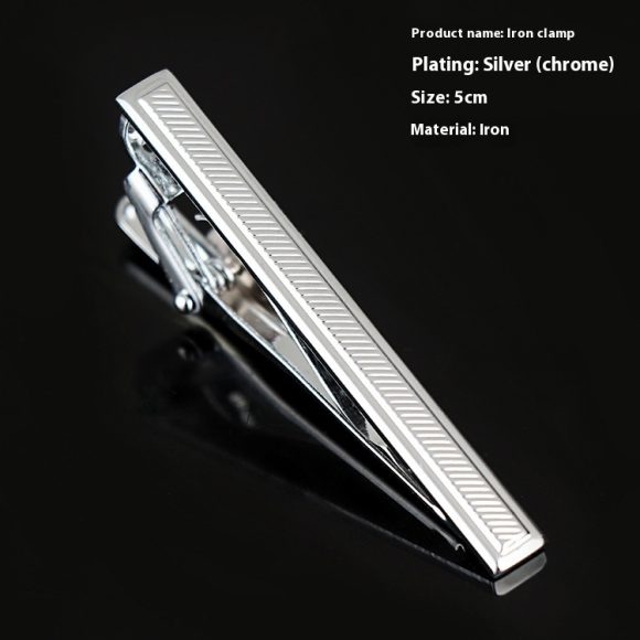Men's Formal Wear Business Silver Simple Fashion Short Tie Clip - Image 4