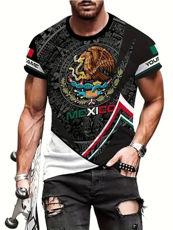 Eagle And Snake T-shirt Loose Round Neck Men's Short Sleeve T-shirt - Image 5