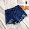 Denim Shorts Women's High Waist Loose Hole Wide Leg - Image 5