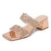 Bohemian Fashion Rhinestone Slippers Korean Style Platform High Heel - Image 2