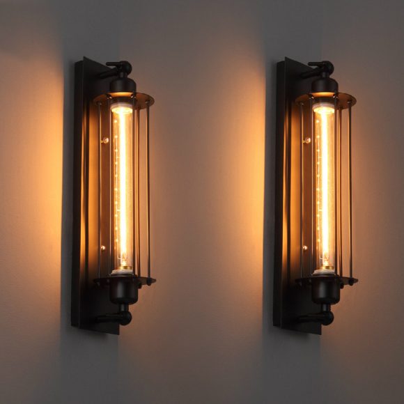 Industrial style retro wrought iron flute wall lamp - Image 3