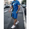 Men's Casual T-shirt Shorts Two-piece Printed Sportswear - Image 2
