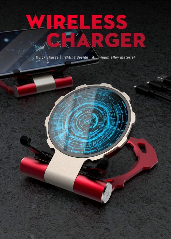 Iron Man Metal QI Wireless Charger Stand Desktop Mobile Phone Charger - Image 4