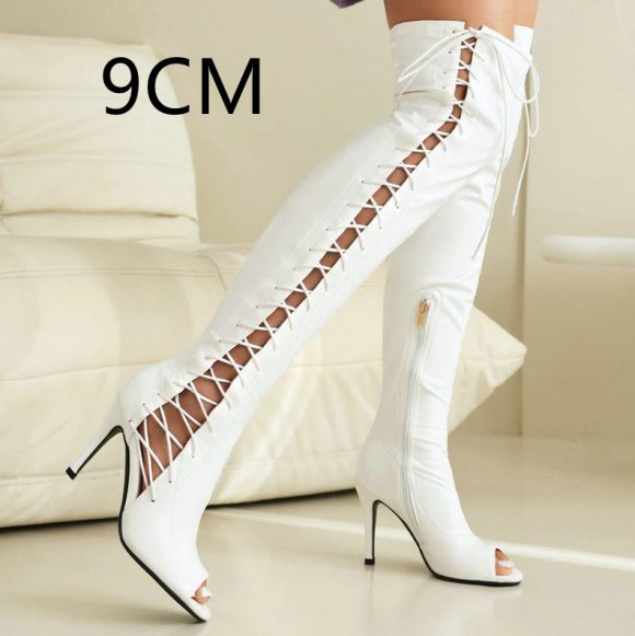 Stretch Thin Patent Leather Female Over-the-knee Boots - Image 7