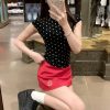Slim Fit Hot Girl Hip Skirt New Pure Desire Cute Red A- Line Skirt Women