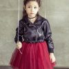 Korean Children And Girls On Behalf Of A Leather Dress Embroidered With Sequins Leather Children Princess Dress - Image 2