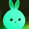 Cute Night Light Animal Rabbit Night lamps Touch Sensor Silicone LED Colorful Lights - Image 2