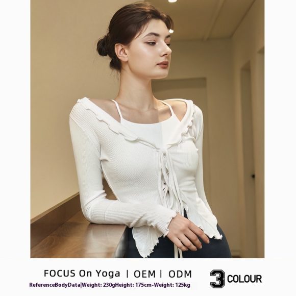 Small Coat Wave Wooden Ear Slim-fit Long-sleeved Cardigan - Image 2