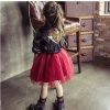 Korean Children And Girls On Behalf Of A Leather Dress Embroidered With Sequins Leather Children Princess Dress - Image 3
