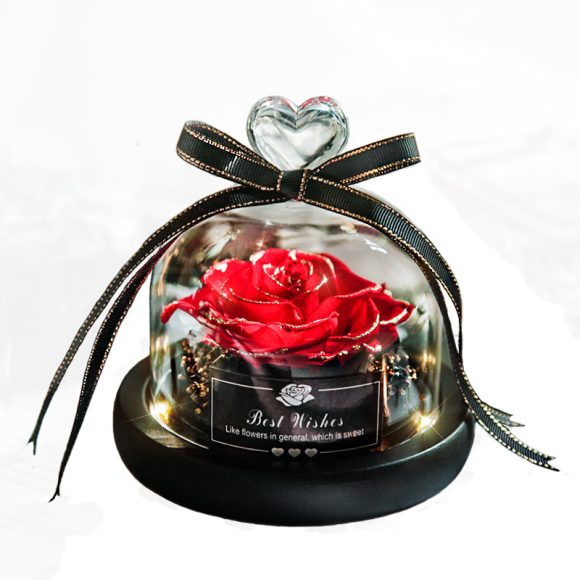 Valentine's Day Christmas Dried Flowers For Home Decor Wedding Gifts Dried Flowers Eternal Real Rose Home Decor With LED In Glass - Image 6