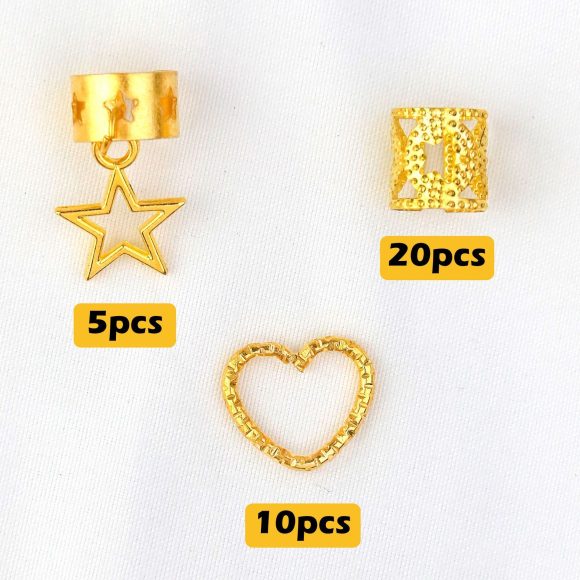 Gold Plated XINGX Pendant Connecting Heart Hair Ring - Image 3