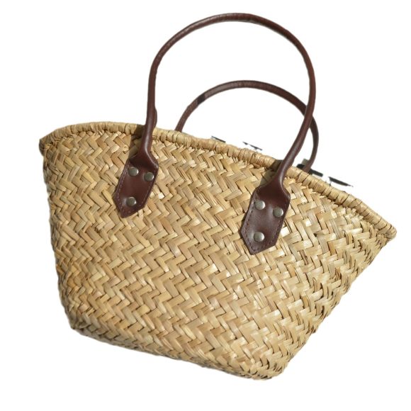 Hand-woven Water Grass Handbag Vintage Shopping Basket Bag - Image 4