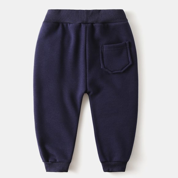 Children's Clothing Boys' Letter Embroidered Plus Velvet Pants Baby Thickened Trousers Warm Pants - Image 2